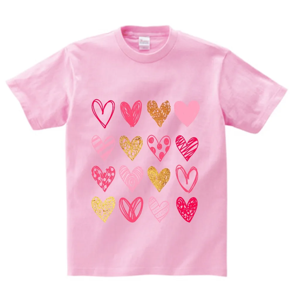 

2019 Summer Girls Short Sleeve T Shirts Love Print T-shirt Girl Lovely Tee Shirt Cotton Girls Cute Tops For Kids Clothes NN