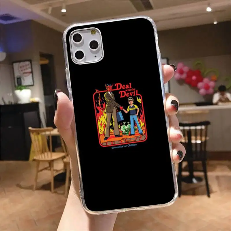 

Funny Halloween Satan Lets Sacrifice Phone Case Transparent for iPhone 6 7 8 11 12 s mini pro X XS XR MAX Plus cover funda shell