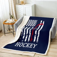 castle fairy american flag throw blanket ice hockey fleece blanket retro creativity bed blanket for couch or bed sports games