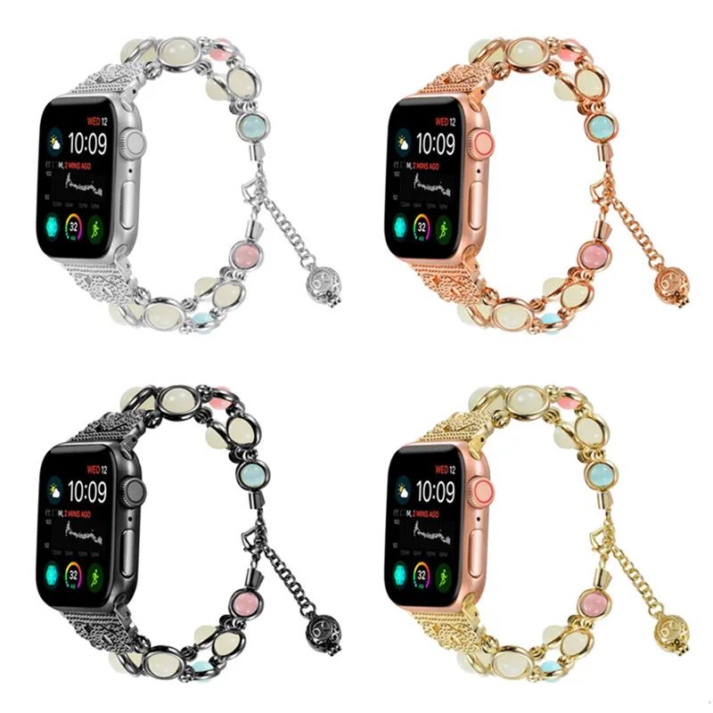 Новый дизайн бусы колье бисер браслет ремешок для наручных часов Apple Watch Series 5 4 3 2 1