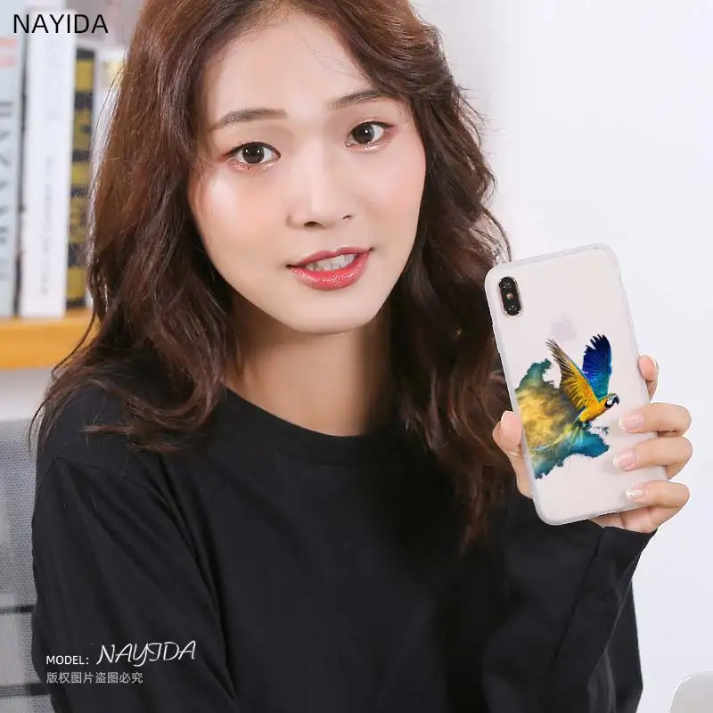 Мягкий силиконовый чехол для телефона iPhone 12 11 Pro XS Max XR X 8 7 6 Plus 5S SE S крышка попугай