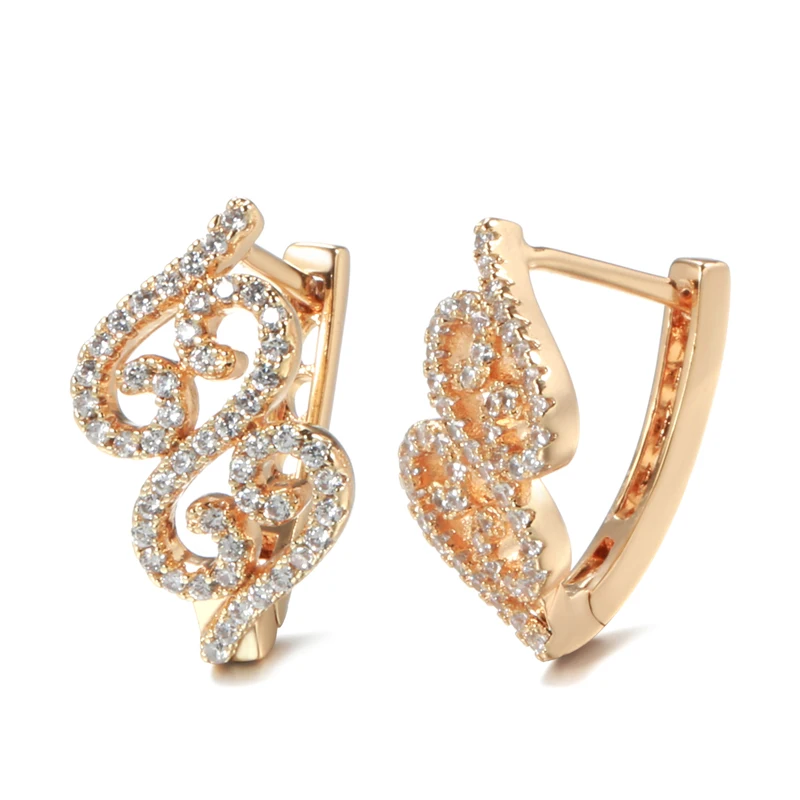 Женские серьги-подвески из розового золота 2021 пробы с инкрустацией воском