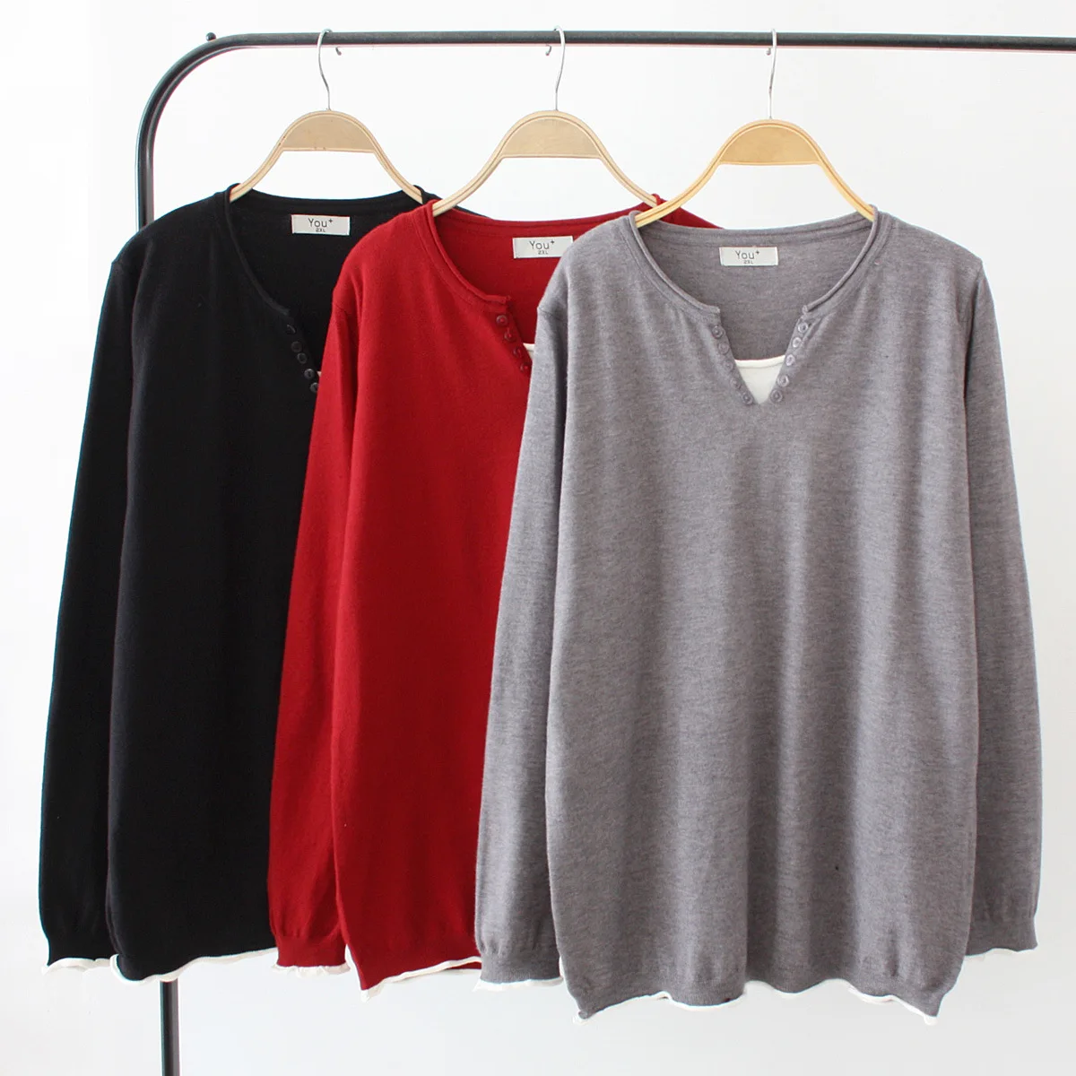 Plus Size Casual Essential Sweaters Women 2019 Autumn Winter Fashion Loose Long Sleeve Knitting Pullovers E1-A9541 | Женская одежда