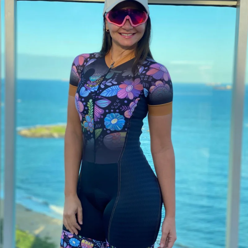 Женский профессиональный костюм с коротким рукавом для езды на велосипеде