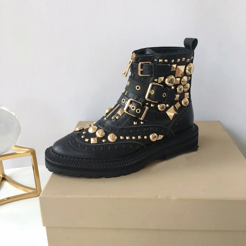 Женские ботинки обувь из натуральной кожи Новые Ботинки martin модные с круглым