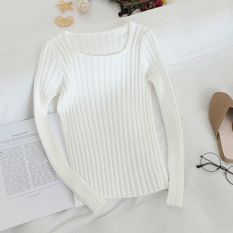 Gagarich Women Slim Sweater 2019 Autumn Long Sleeve O-neck Solid Stretch Casual Pullovers Female Knitted Tops | Женская одежда