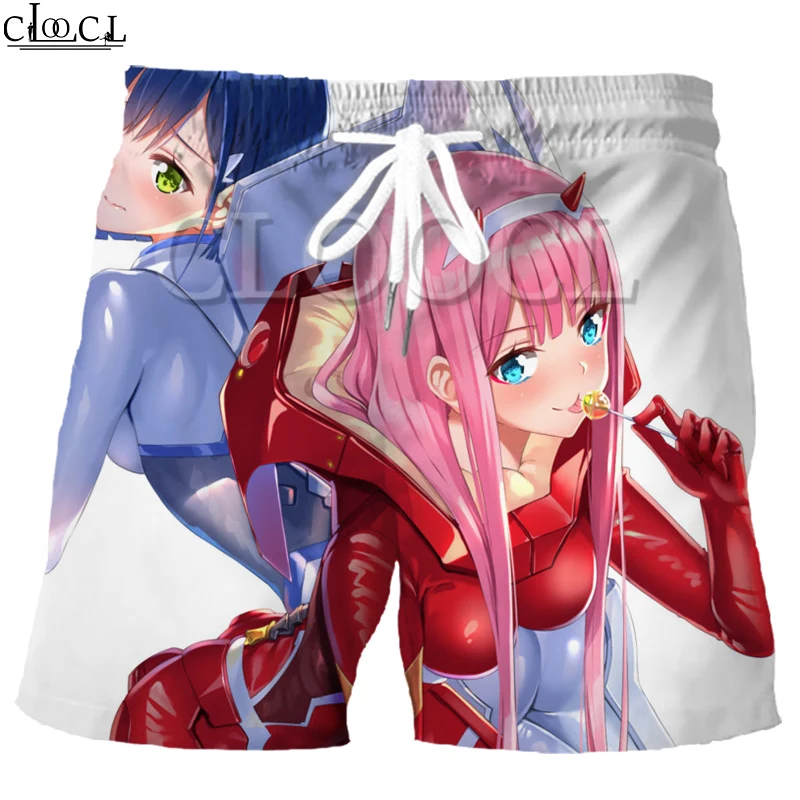 

CLOOCL Anime Darling In The Franxx Zero Two Beach Shorts 3D Print Fashion Men Sports Harajuku Leisure Fitness Pants Summer New