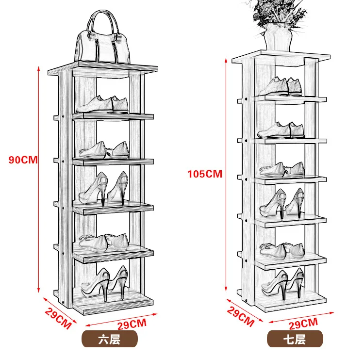 

shoe rack living room multi-layer dust storage rack solid wood simple shoe cabinet creative household economical small sho