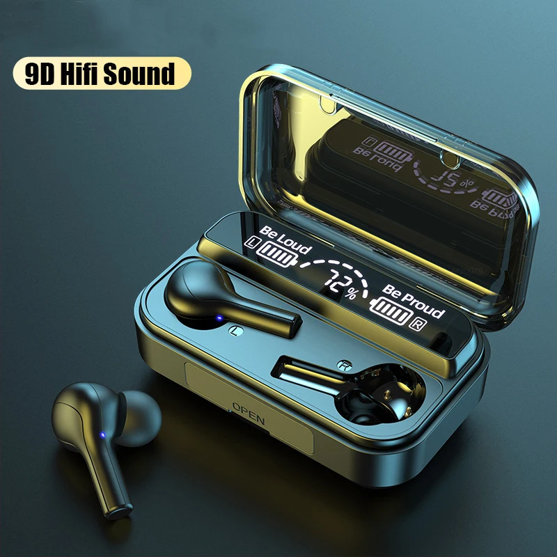 Беспроводные стереонаушники Bluetooth 5 0 с зарядным боксом 2200 мАч 2 цвета|Наушники и