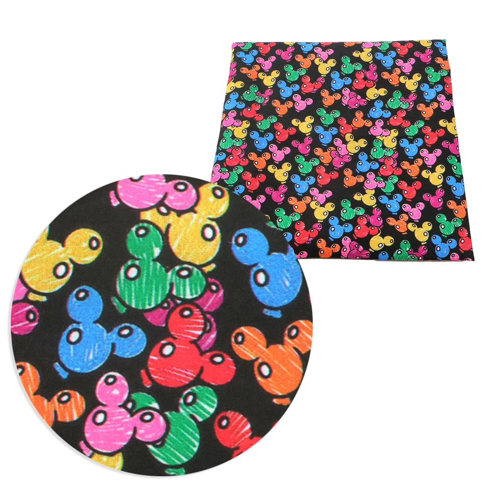 Половина ярда 100 чистая хлопчатобумажная ткань замок воздушный шар с мультяшным