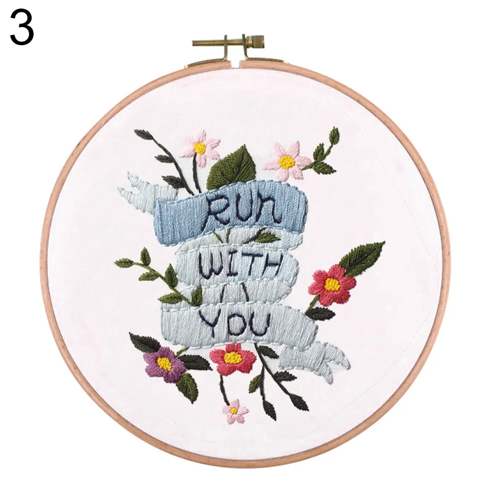 Набор для вышивки сделай сам рукоделие с цветочным рисунком и надписью