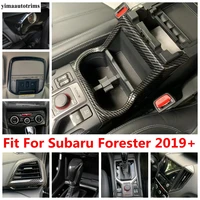 dashboard air ac water cup gear panel handle bowl head lamp cover trim carbon fiber accessories for subaru forester 2019 2022