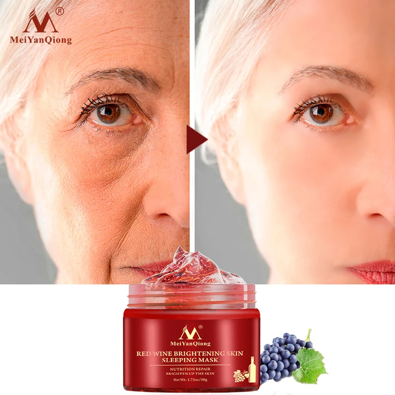 

50g Red Wine Sleeping Facial Mask Whitening Nourishing Mask Moisturizing Nutrition Repair Brighten up the Skin Gel TSLM1