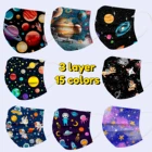 Одноразовые Детские маски 50 шт., маска для лица с радужным принтом планеты, модная одноразовая маска для детей, распродажа