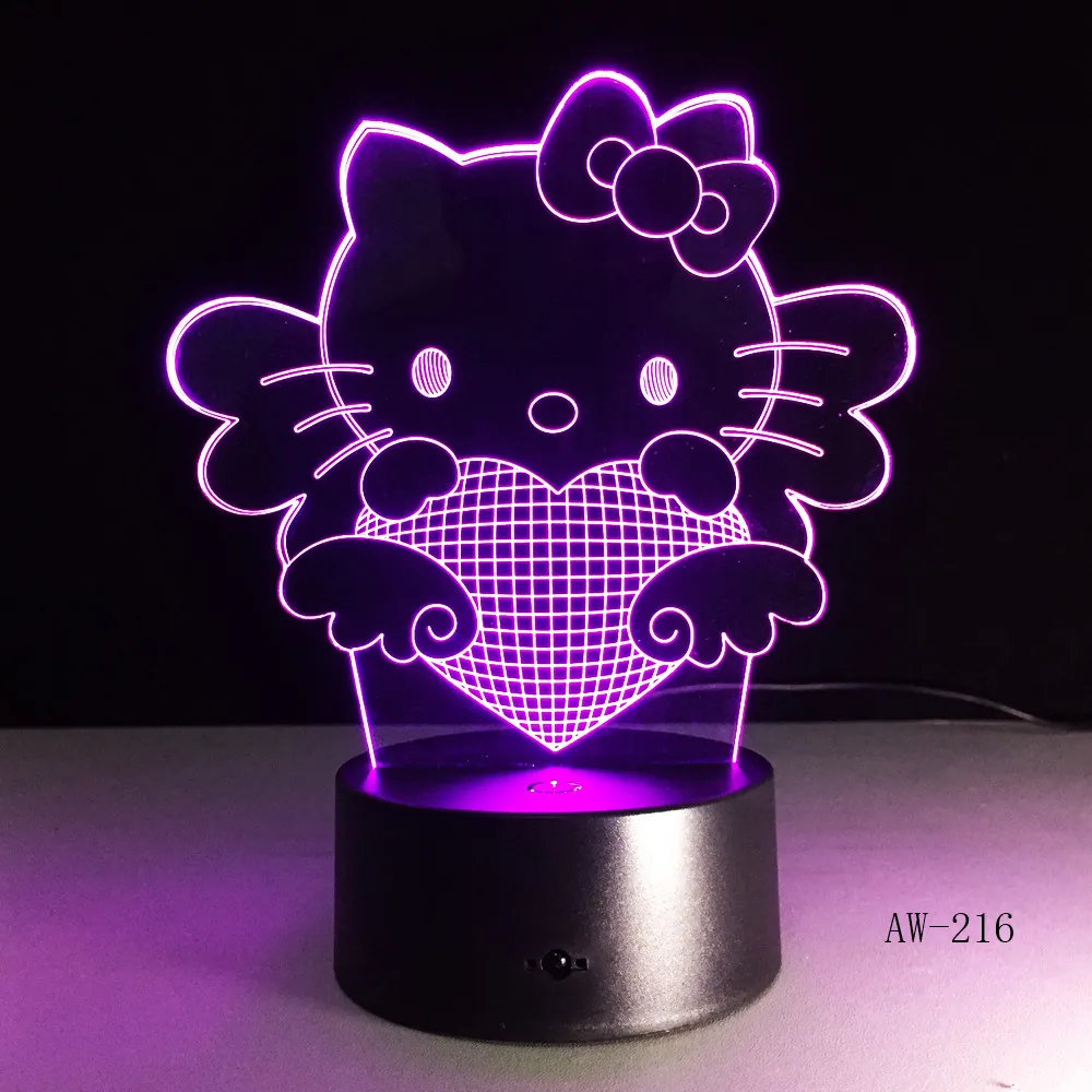 

Cute Cat 3D LED Lamp 7 Colors Bulbing Light LED Mood Night Lamp USB Desk Light for Girls Baby Room Night Sleeping Light 216