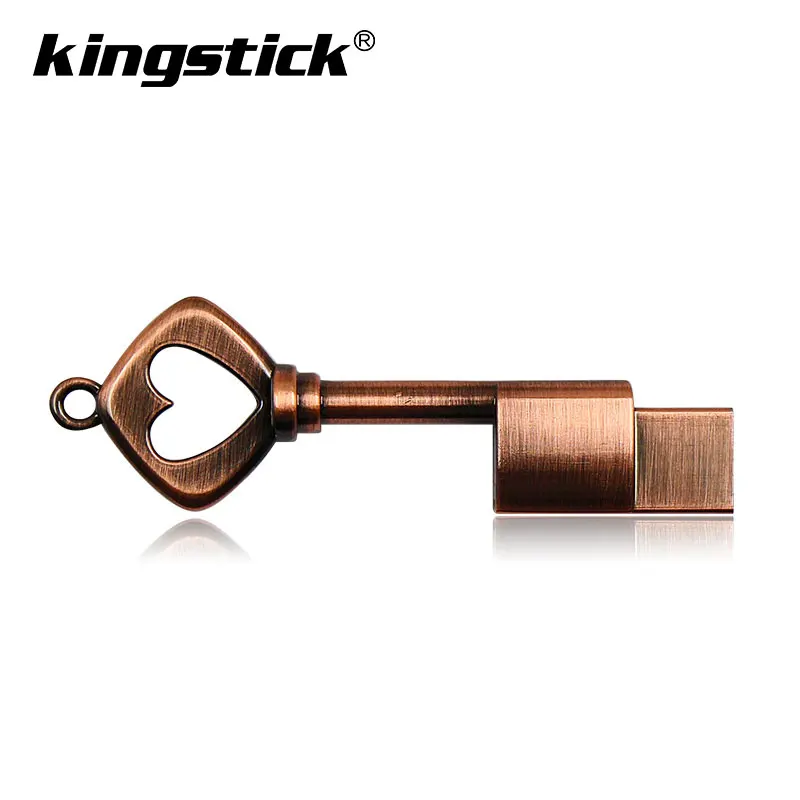 Металлический USB флеш накопитель в форме сердца U диск медный Love Key 4 ГБ 8 16 128 Мб