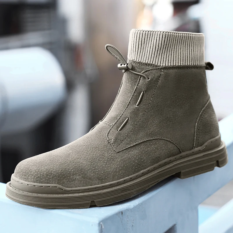 

ALSYIQI Mnner Stiefel Lace-up Mnner Casual Schuhe Non-slip Wearable Arbeit Schuhe Retro Trend Mnner Winter Plsch warme Schne