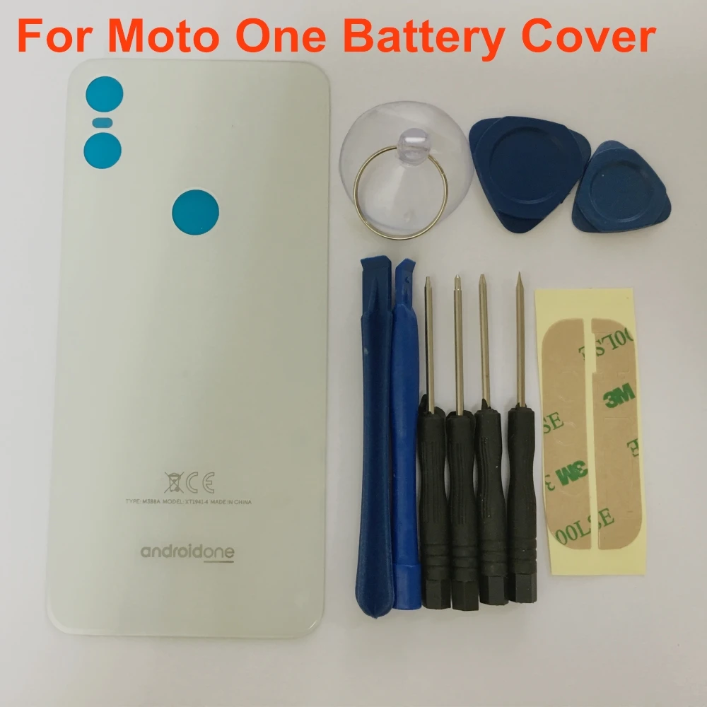 Оригинальная Задняя крышка батареи для Motorola Moto One XT1941 Xt1941 стекло задняя дверь Замена Корпус чехол