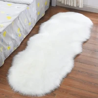 irregular long soft white faux sheepskin fur area rugs kids livingroom bedroom floor mat shaggy silky plush carpet faux fur rug