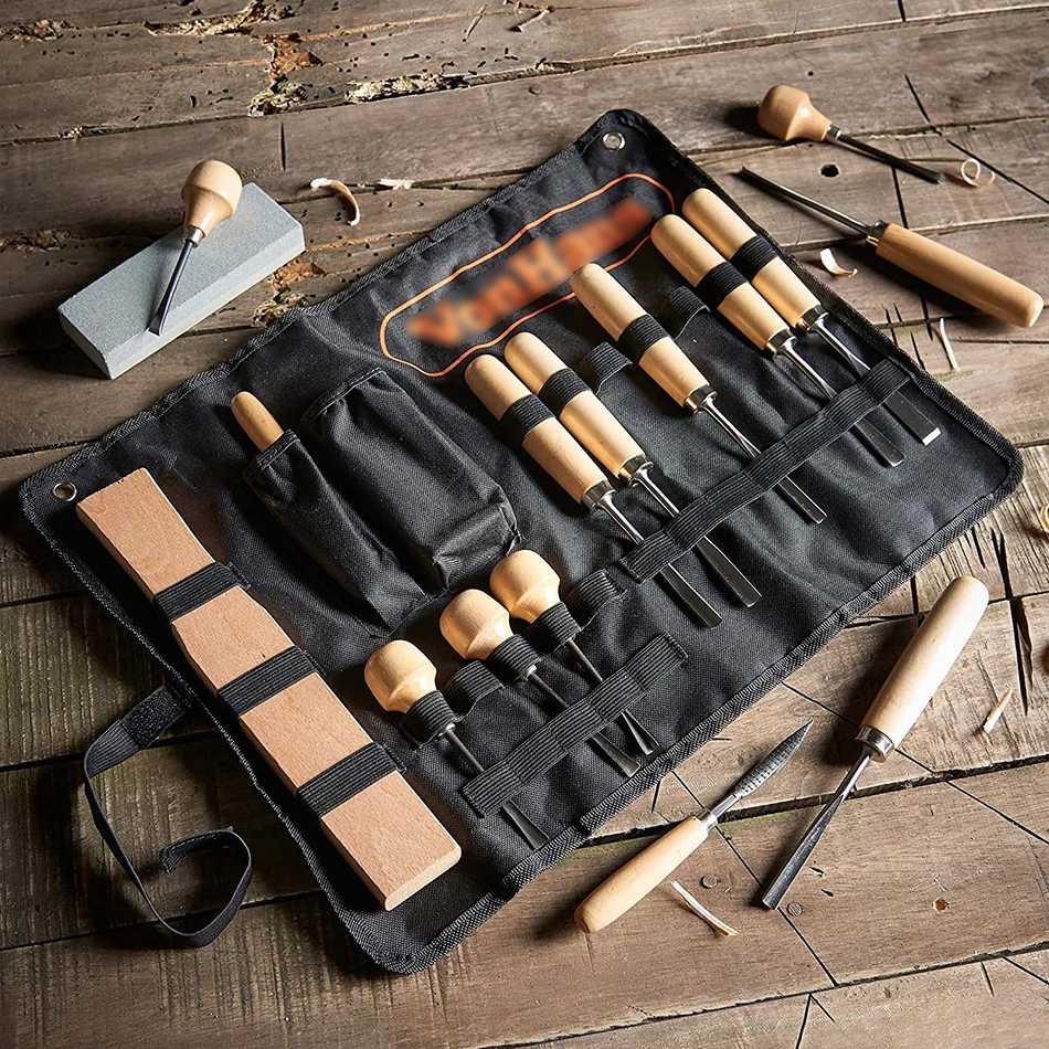 

WORKBRO 16PCS Wood Carving Tool Set with Wood Knives, Carving Tools Files Sharpening Stone and Mallet Woodworking Chisels