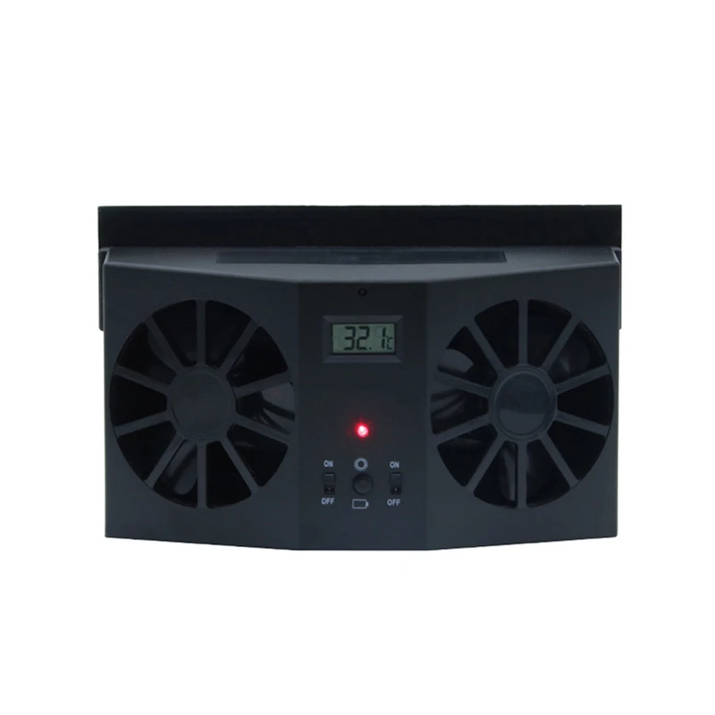 

Car Solar Powered Exhaust Fan Car Gills Cooler Auto Ventilation Fan Dual-mode Power Supply High-power