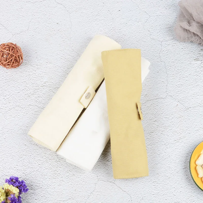 Набор столовых приборов портативный ручной работы деревянный мешок ткани Naturals