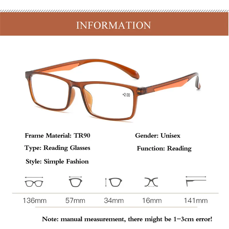 

iboode TR90 Ultralight Women Men Reading Glasses Retro Clear Lens Presbyopic Glasses Female Male Reader Eyewear +1.5 2.0 3.0 4.0