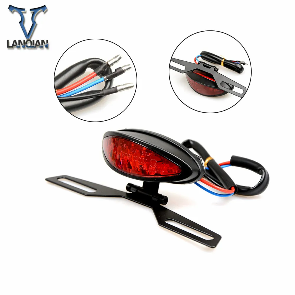 Универсальный мотоцикл хвост светильник красный светодиодный задний фонарь