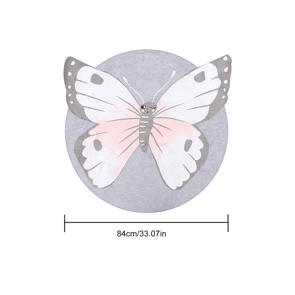 

Cartoon Butterfly Baby Play Mats Pad Toddler Kids Crawling Blanket Round Carpet Rug Toys Mat For Children Room Decor Photo Props