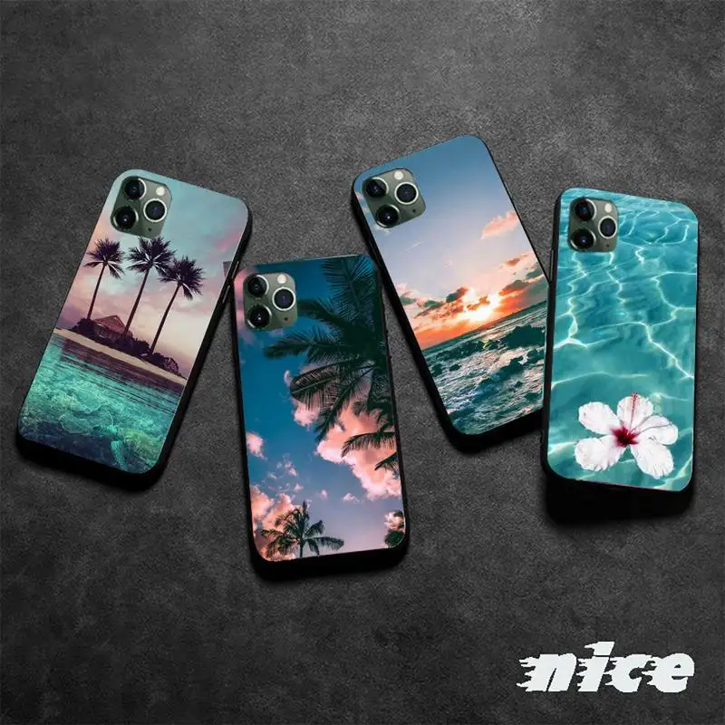 

Summer Beach sea Accessories Phone Case for iphone etui 11 12 pro se2 max xr xs x 7 8 6s 5s plus mini smart Fundas Coque Cover