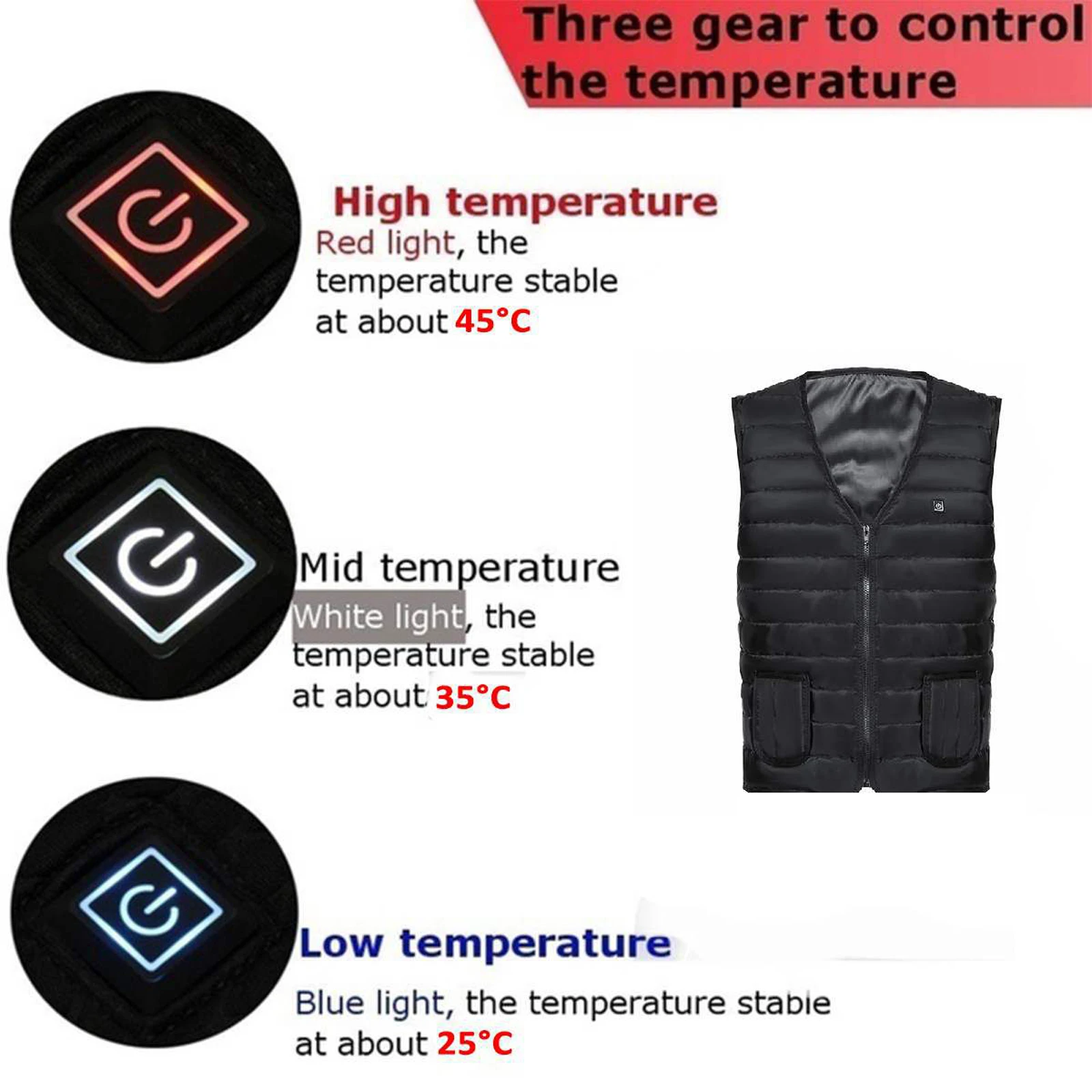 

Outdoor USB Heating Coat Vest Winter Flexible Electric Thermal Clothing V-neck Fishing Hiking Men Women Warm Clothes