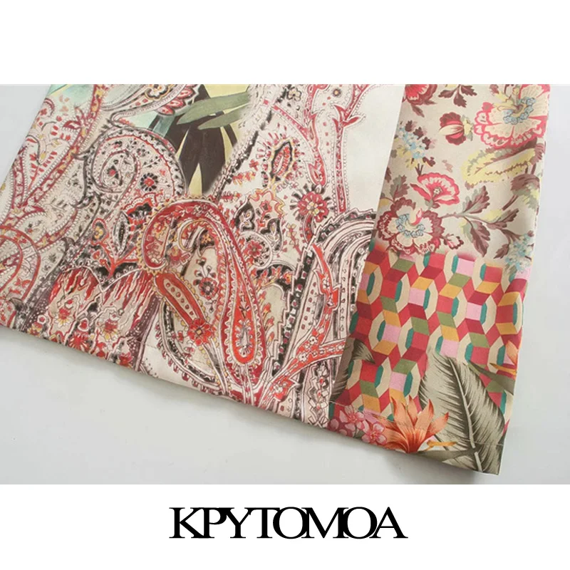 

KPYTOMOA Women 2021 Fashion With Belt Floral Print Front Vents Jumpsuits Vintage Backless Bow Tie Straps Female Playsuit Mujer
