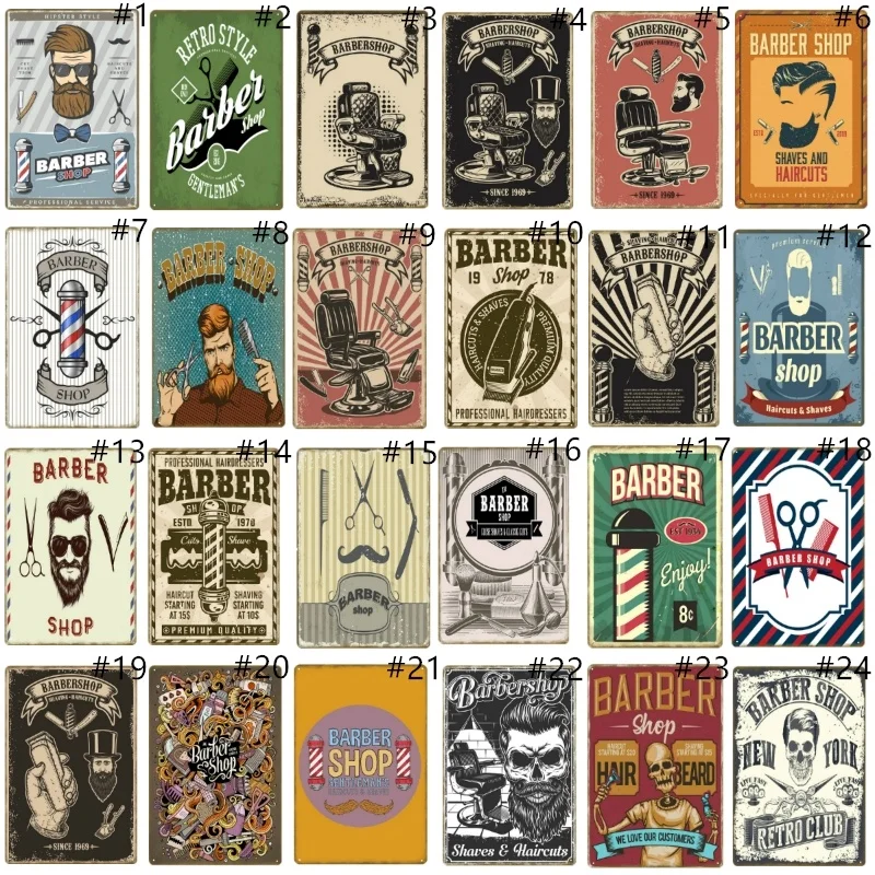 Винтажная Парикмахерская украшения стрижка и бритье борода оловянные знаки