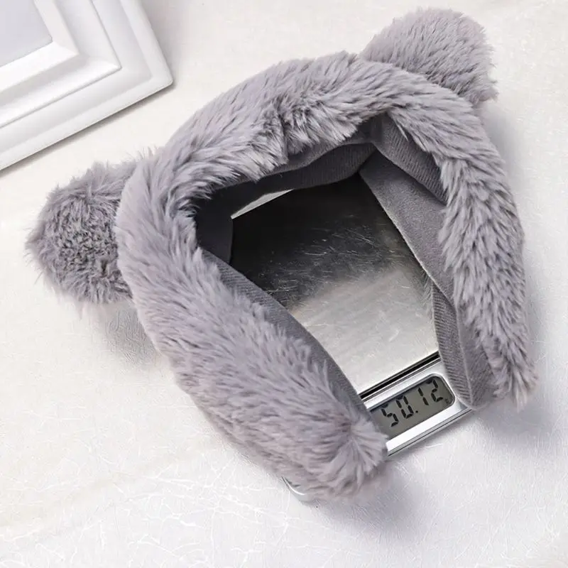 Женский зимний уплотненный Пушистый Плюшевый ободок милый круглый с медвежьими