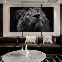 african animal black lions canvas paintings on the wall art posters and prints wild animals wall cuadros pictures for home decor