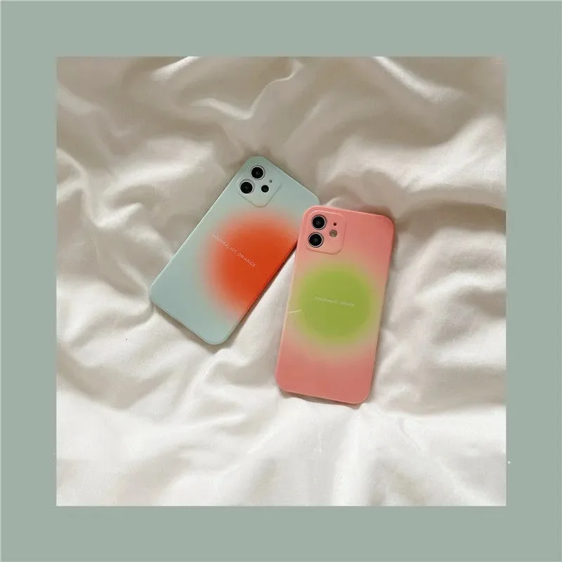 

OEING Fashion Phone Case For Iphone 12 Pro Max 11 7 8 X XS Max XR SE Red Sun Full Lens Protection Soft Case Cover