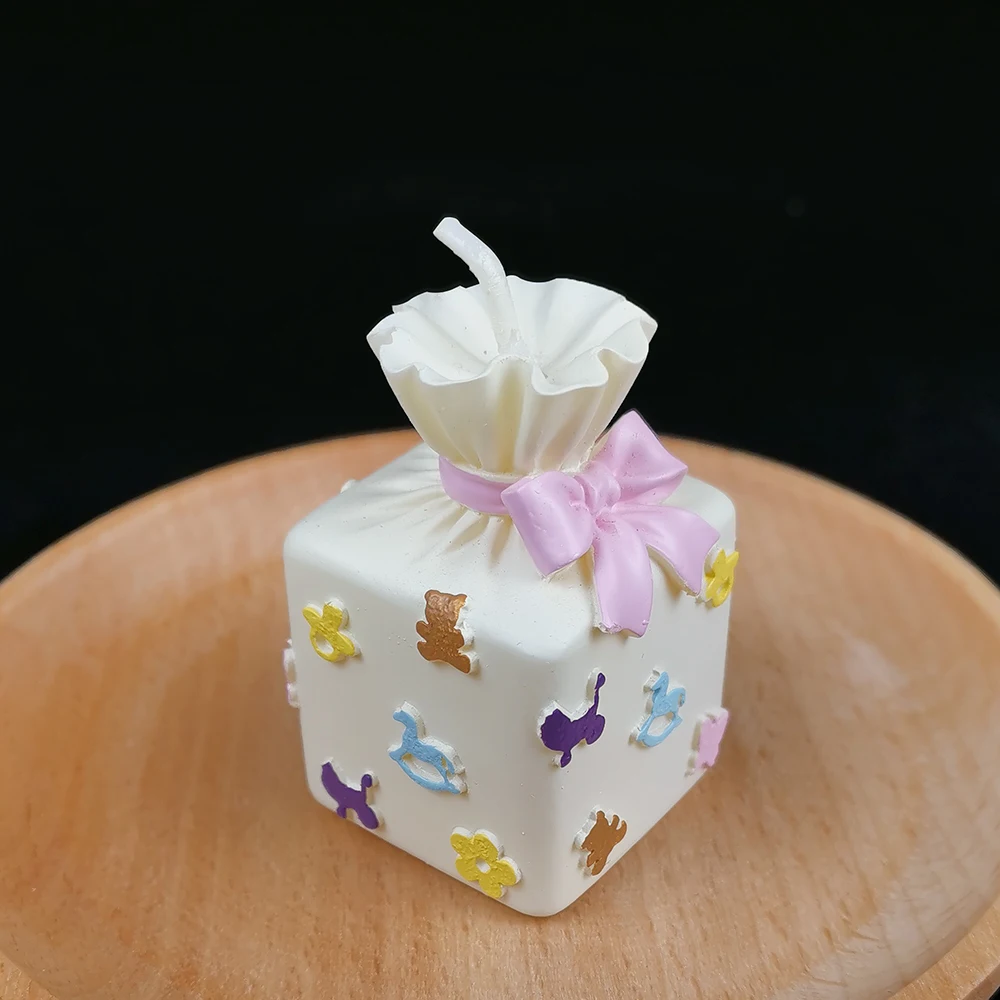 

Mold Silicone Child Birthday Party Candle Molds Handmade Candy Gift Box Shape For Cake Decorations Aroma Stone Molds Moulds PRZY