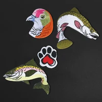 cartoon cute rainbow birds fish animal bear paw patch baby clothing patches backpack decoration applique small iron on patch