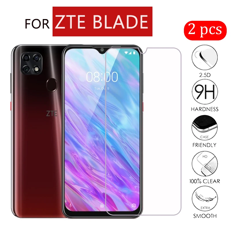 Закаленное стекло для ZTE Blade 20 2 шт. Защитное экрана 10 Prime Cover For Libero S10 пленка ЖК