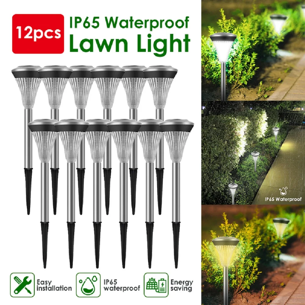 12 шт./лот садовые лужайки солнечные Ландшафтные лампы IP65 водонепроницаемый