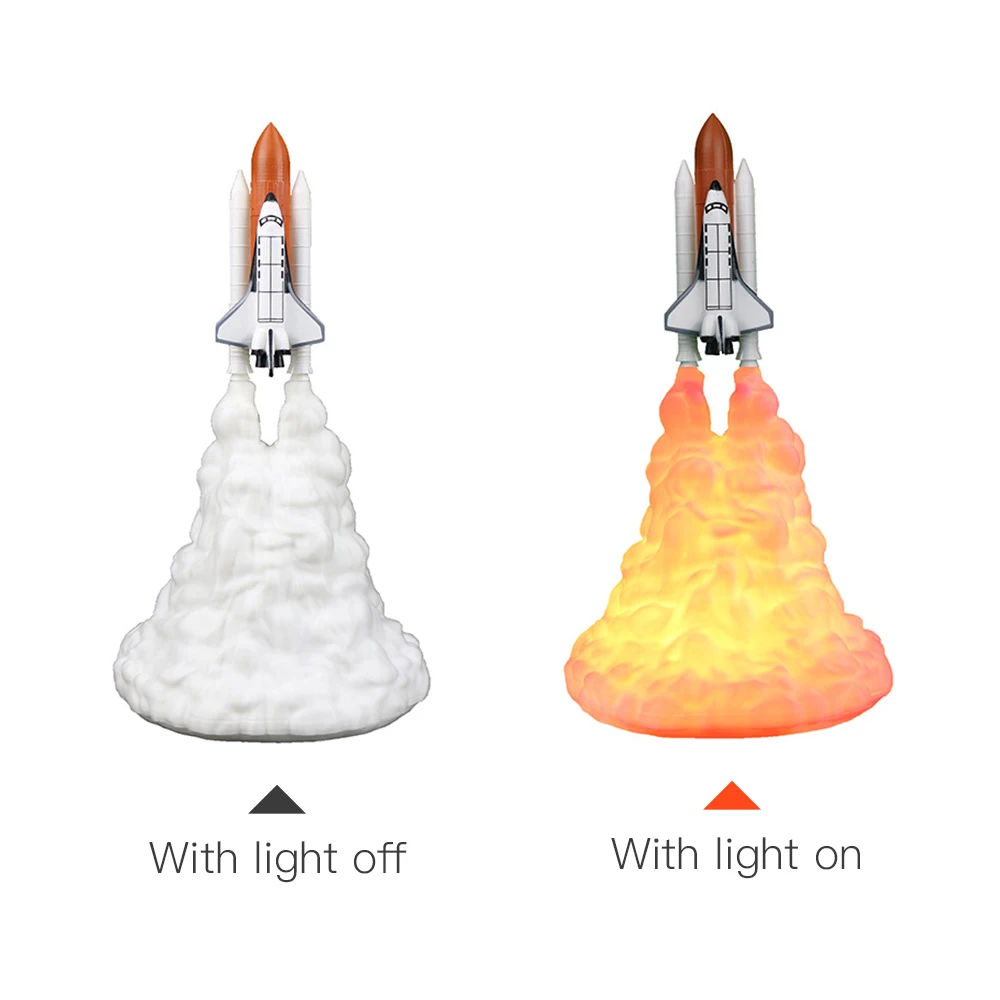 Светодиодная лампа в виде ракеты с 3D-принтом 15 см | Компьютеры и офис