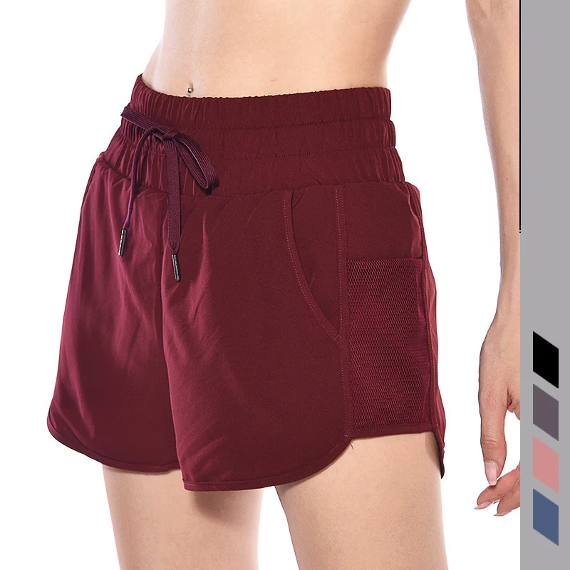 

Women Sports Pants False Two Piece Summer Shorts Loose Breathable Solid Casual Lady Elastic Waist Beach Correndo Short Pants