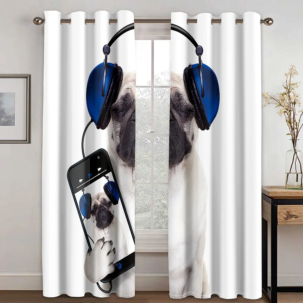

Home Living Room Shade 90% Decorative Curtain Trend Dog Home Textile Decoration Bedroom Grommet Top Curtains