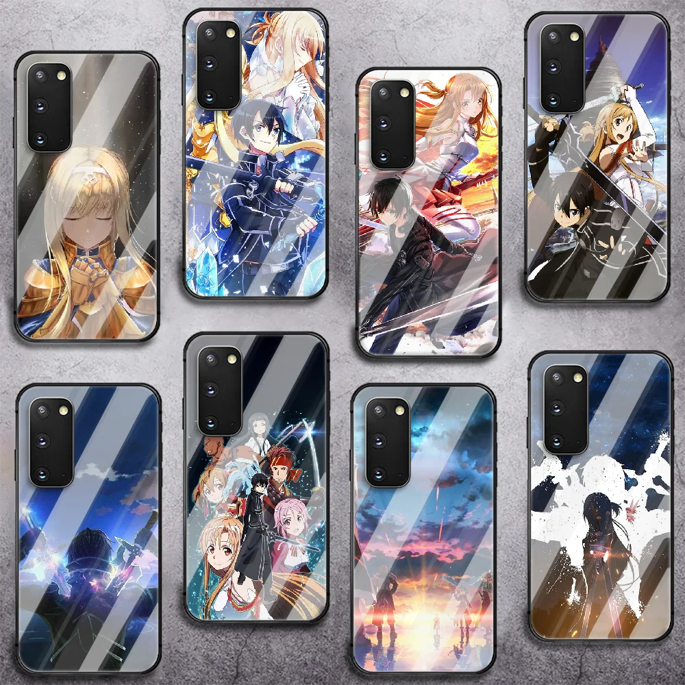 

Anime Sword Art Online Tempered Glass Phone Case For Samsung Galaxy A 10 20E 21 30 31 50 51 52 70 71 72 S 5G Cover Cell Cover