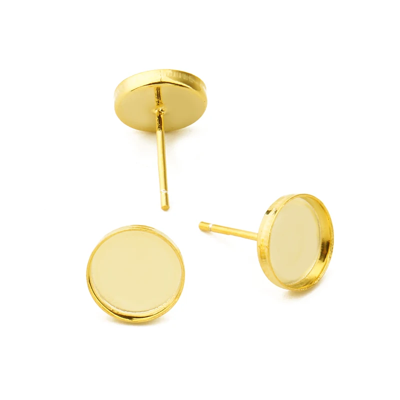 4pcs 925 Sterling Silve Stud Earrings Cabochon Blank Base Fit 6mm 8mm 12mm DIY Jewelry Making Accessories Wholesale Componet