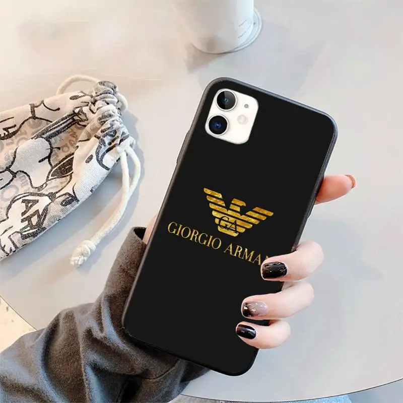 

Fashion luxury brand Phone Case for iPhone 11 12 pro XS MAX 8 7 6 6S Plus X 2020 XR mini design-Armani