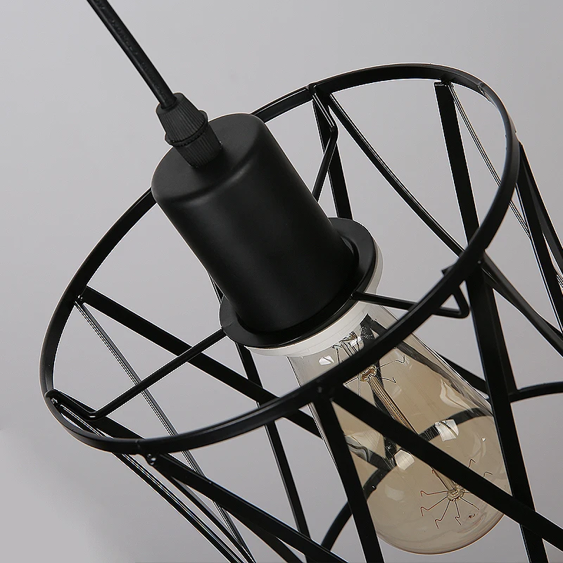 Лофт ретро промышленная люстра в виде ромба бар железная клетка художественная