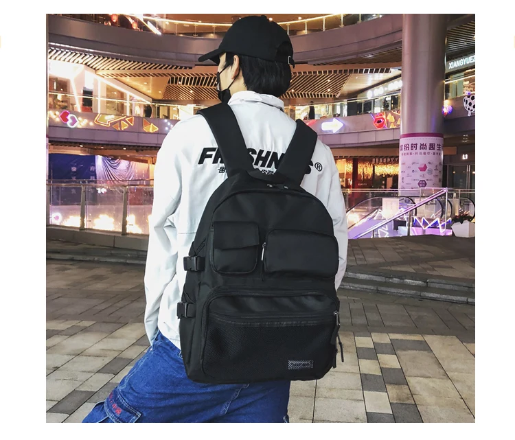 

PB2733 2020 College student schoolbag canvas personality simple travel backpack