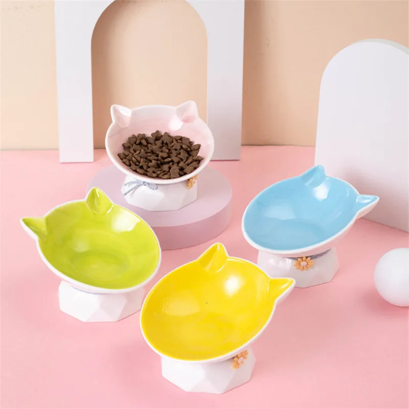 

Cute Cat Ear Ceramic Pet Bowl Cute Cat Bowl Water Basin Dog Pot Pet Drinking Eat Bowl Ceramic Bowl Feeders Pet Products