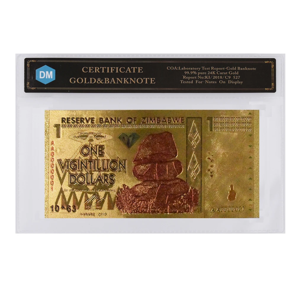 Праздничные подарки 24K позолоченные доллары высококачественные банкноты